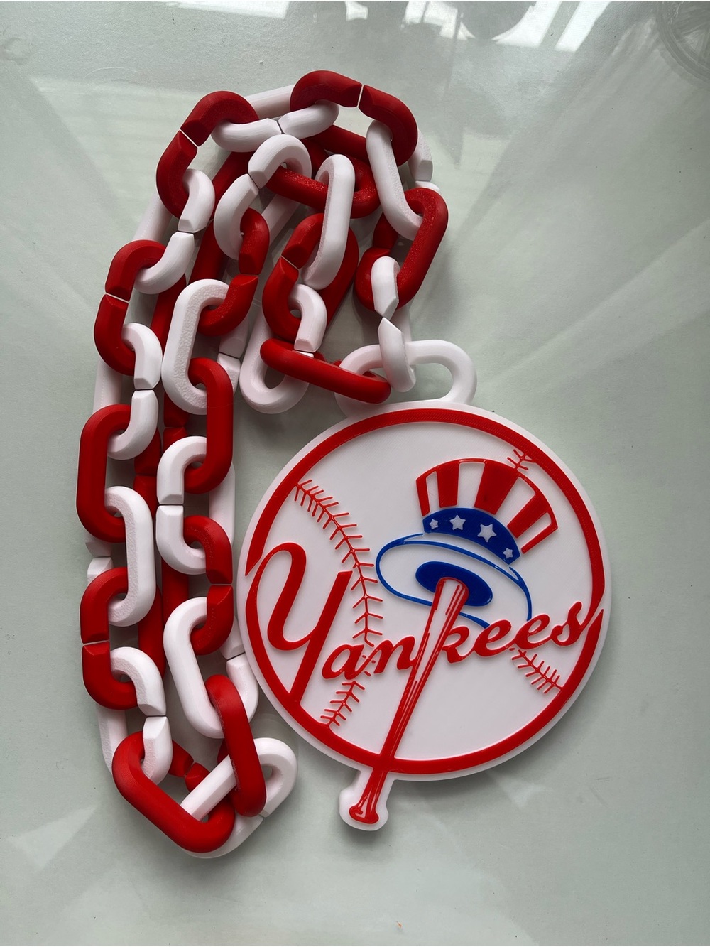Yankees Red & White Team Pendant Necklace - Unbranded